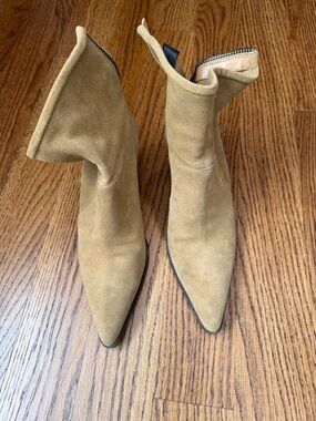 Tan Suede Pointed-Toe Women's Boots